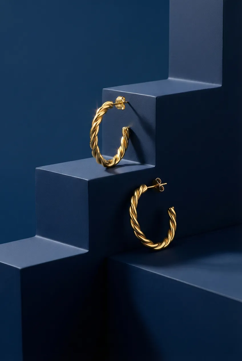 Boucles d'oreilles posées — Exemple Prompt Studio