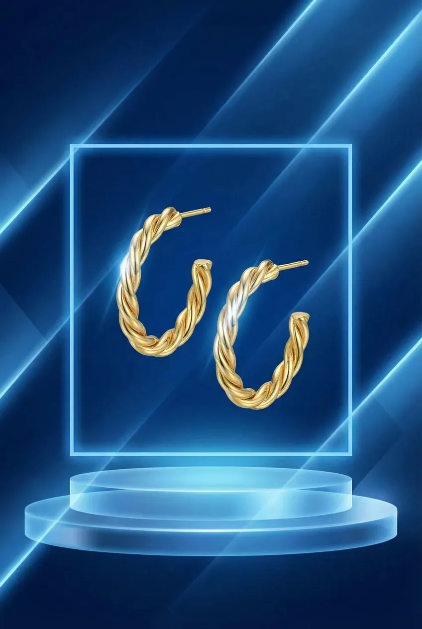 Boucles d'oreilles posées — Exemple Prompt Studio