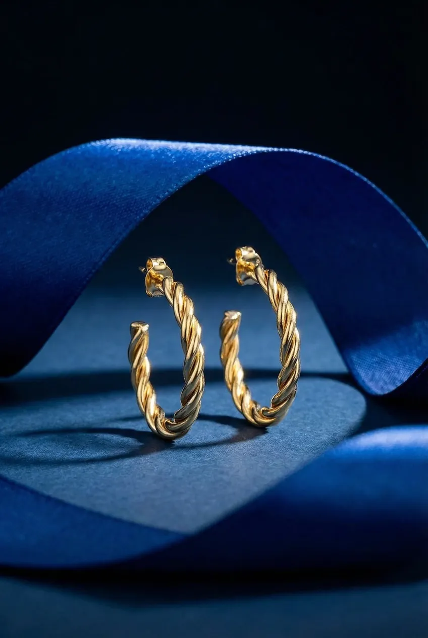 Boucles d'oreilles posées — Exemple Prompt Studio