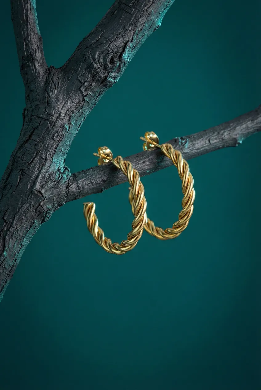 Boucles d'oreilles posées — Exemple Prompt Studio