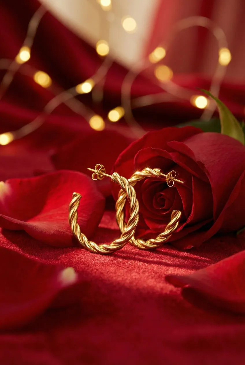 Boucles d'oreilles posées — Exemple Prompt Studio