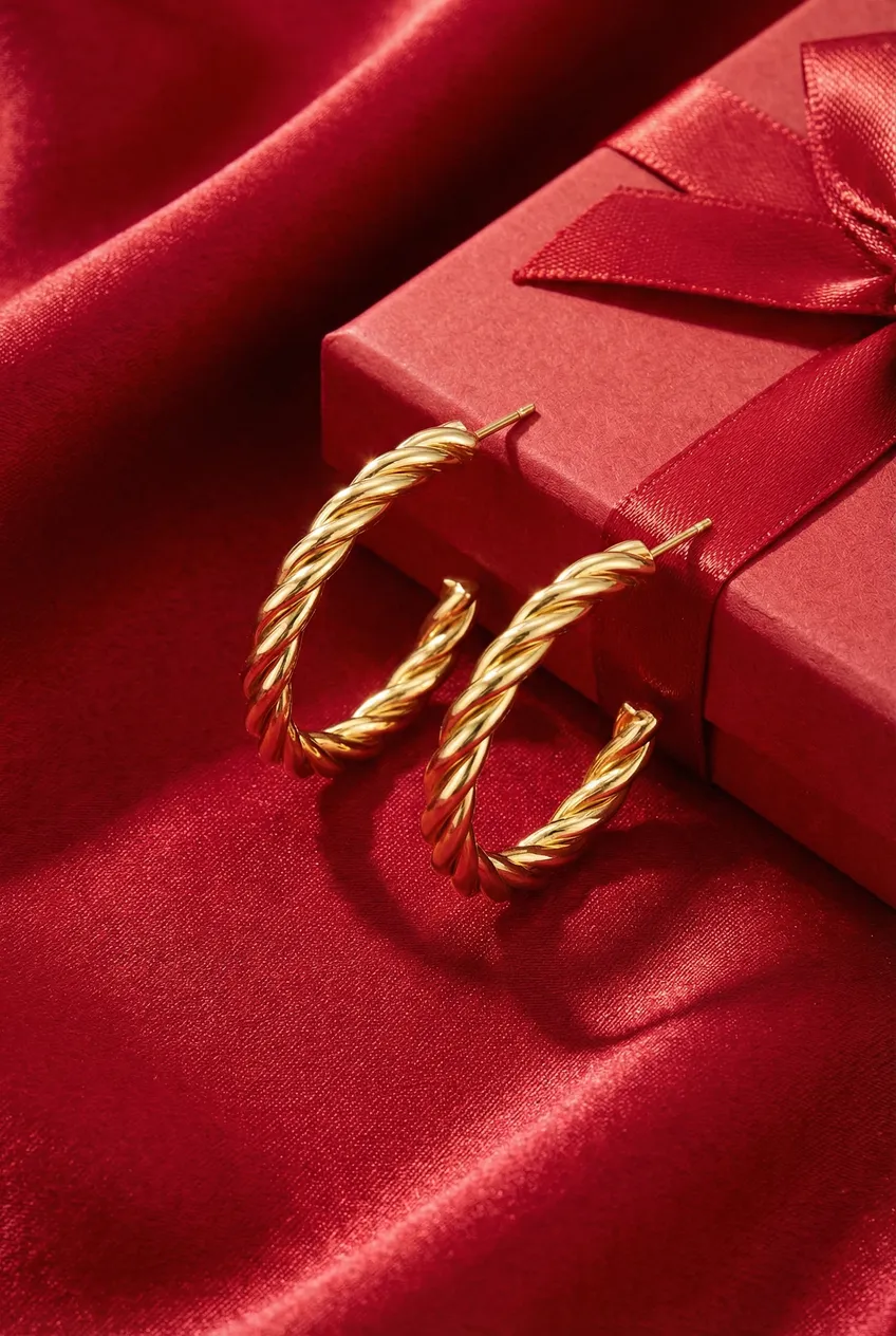 Boucles d'oreilles posées — Exemple Prompt Studio