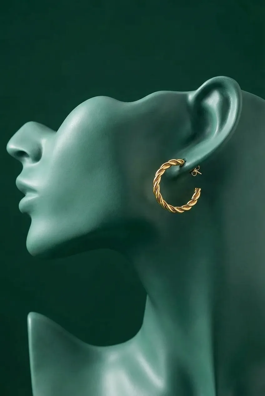 Boucles d'oreilles posées — Exemple Prompt Studio