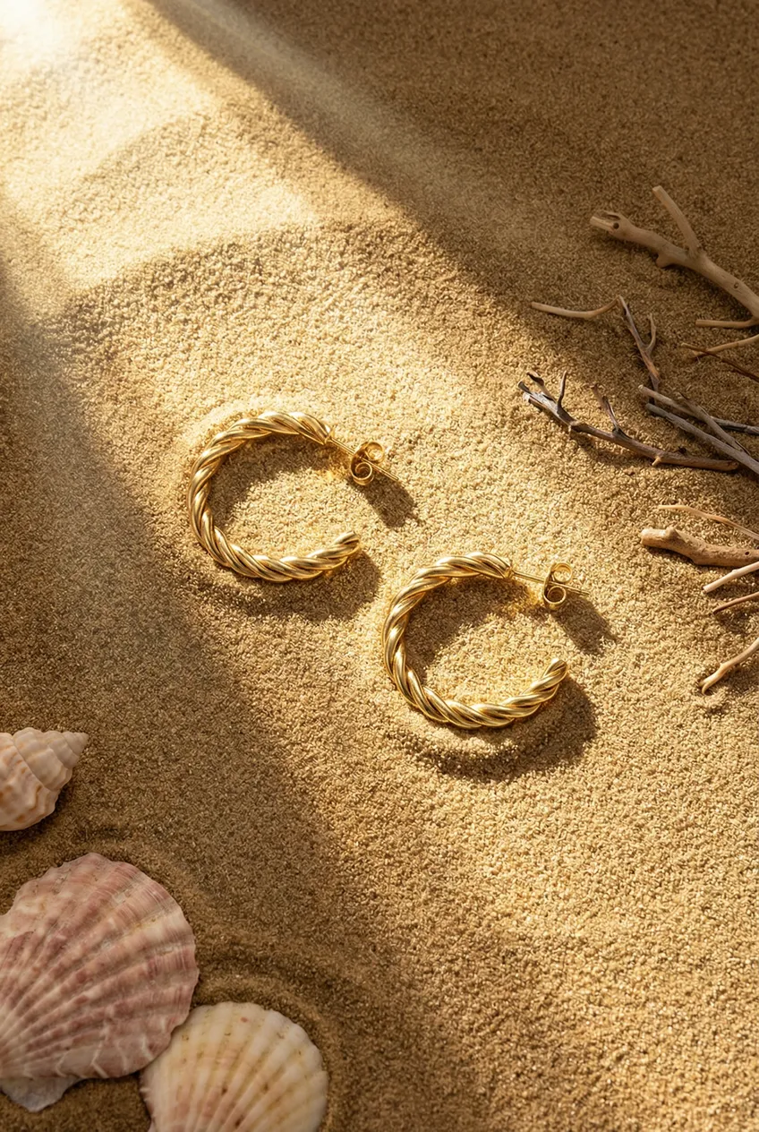 Boucles d'oreilles posées — Exemple Prompt Studio