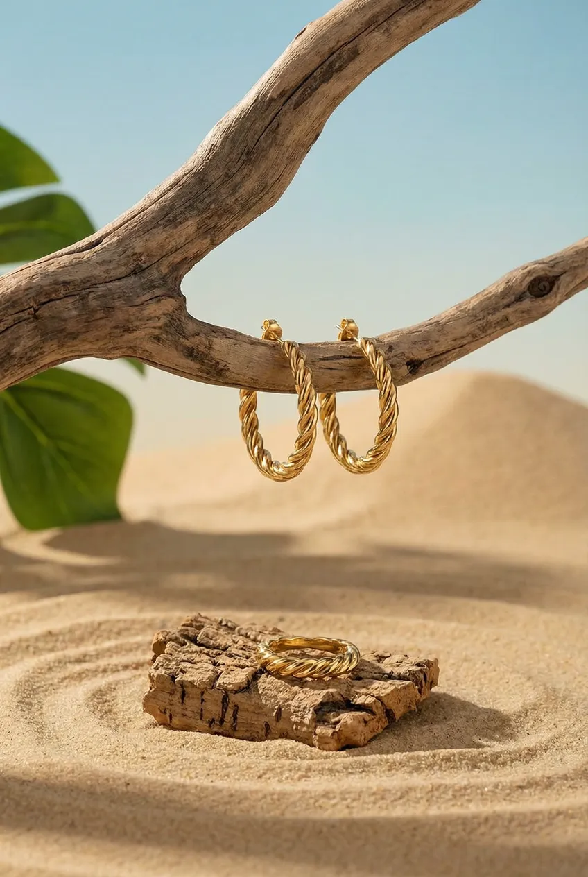 Boucles d'oreilles posées — Exemple Prompt Studio