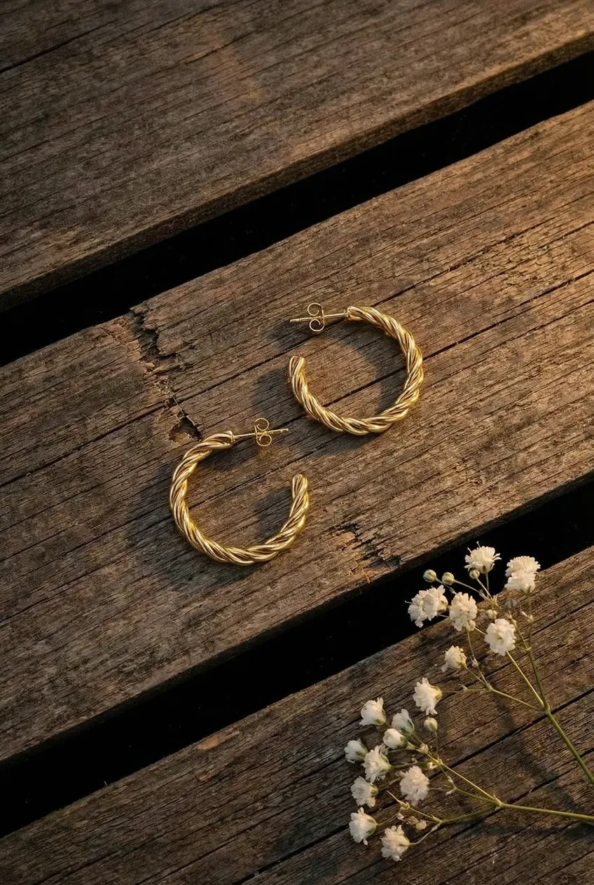 Boucles d'oreilles posées — Exemple Prompt Studio