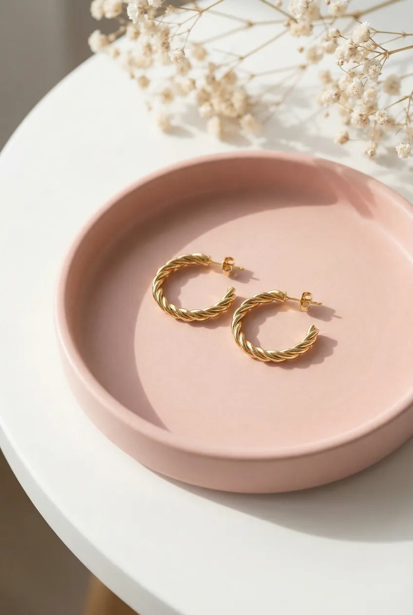 Boucles d'oreilles posées — Exemple Prompt Studio