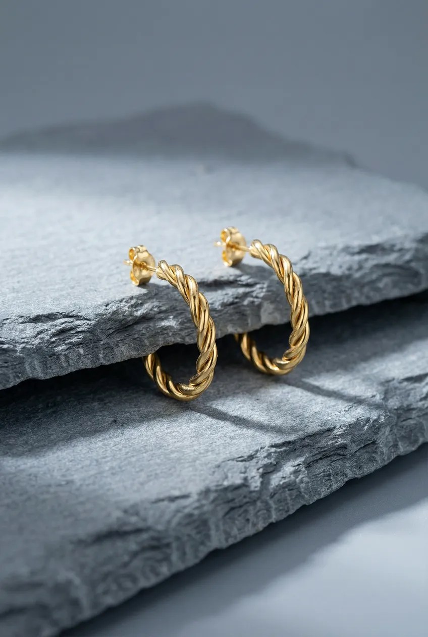 Boucles d'oreilles posées — Exemple Prompt Studio