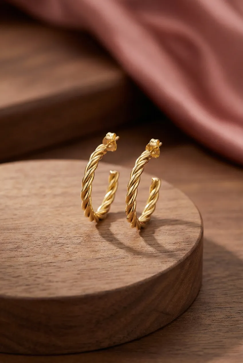 Boucles d'oreilles posées — Exemple Prompt Studio