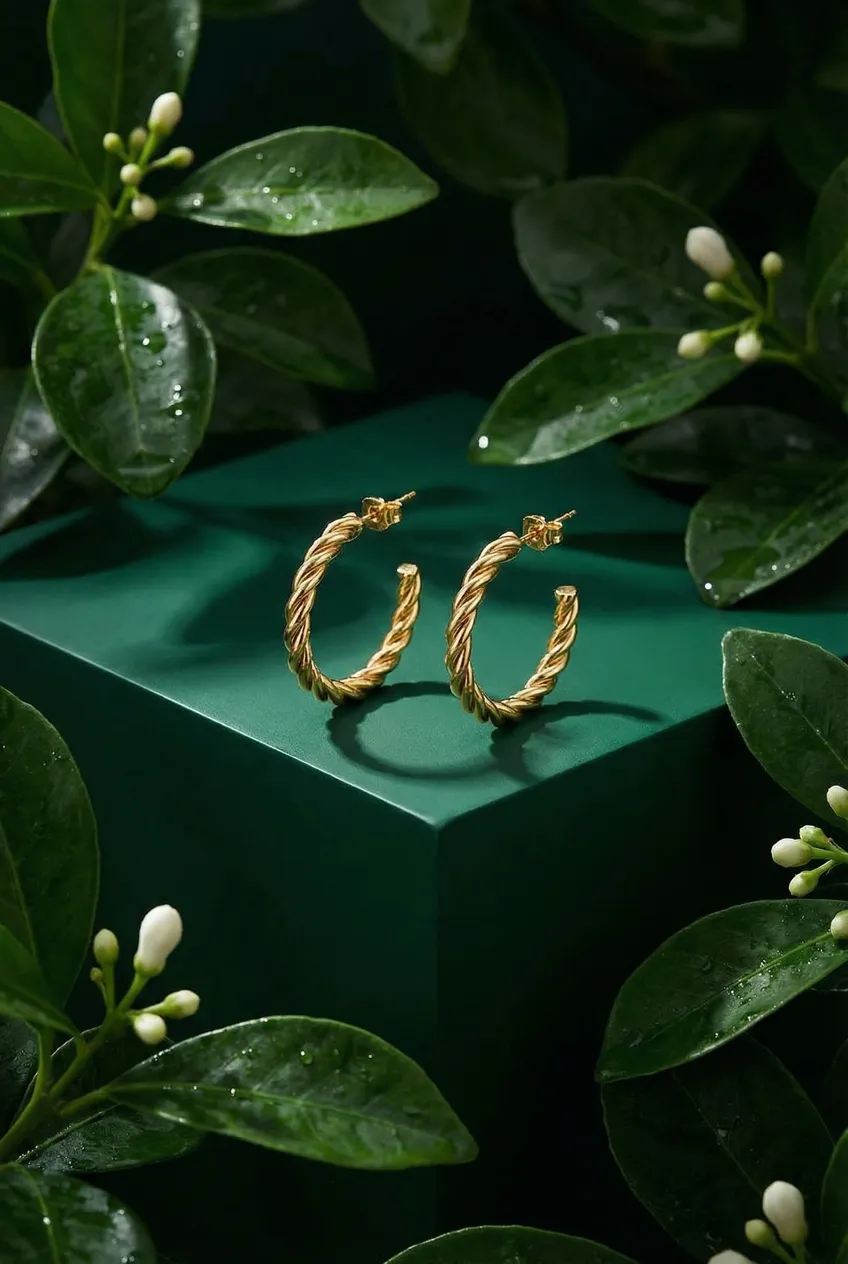 Boucles d'oreilles posées — Exemple Prompt Studio