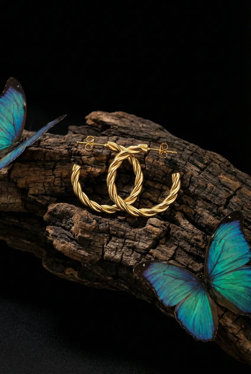 Boucles d'oreilles posées — Exemple Prompt Studio