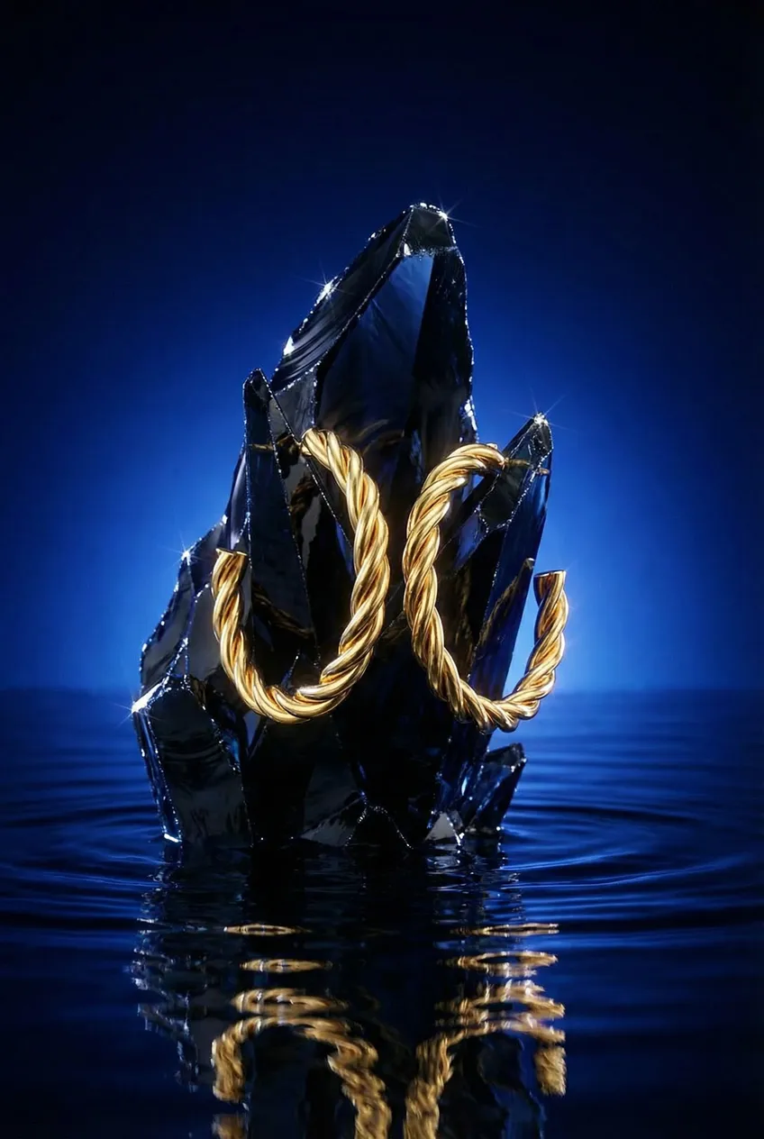 Boucles d'oreilles posées — Exemple Prompt Studio