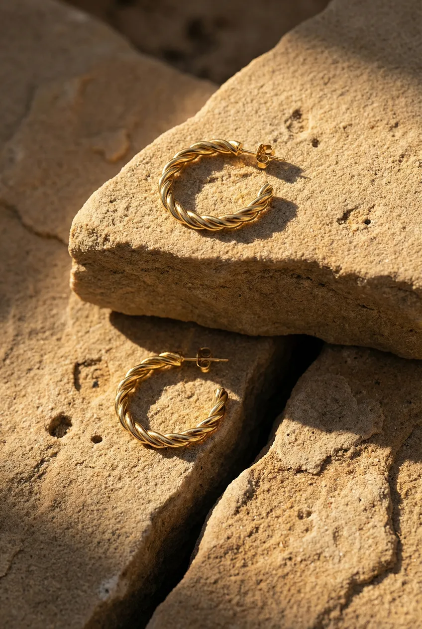 Boucles d'oreilles posées — Exemple Prompt Studio